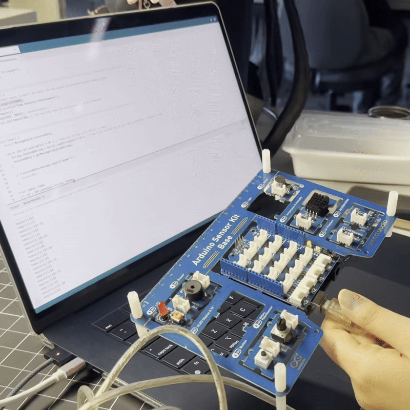 I learned that to get the Arduino code working, the baud rate in the serial monitor needs to match the baud rate in the code.