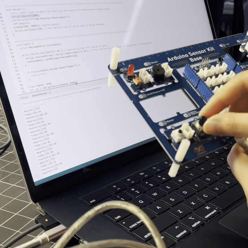 Having a design UI definitely helps see the change in data more clearly in comparison to just looking at the serial monitor.